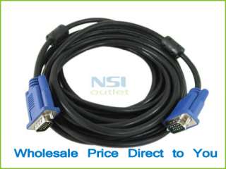 VGA SVGA Male to Male 15 Pin Monitor Video Cable 16 FT  