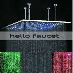20 Square Brushed Nickel Finished Stainless Steel LED Rain Shower 