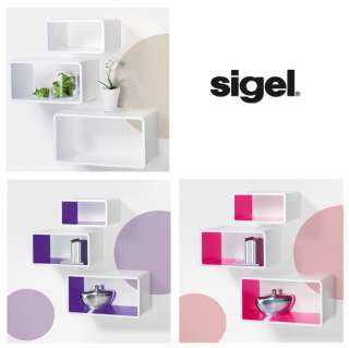 3x Sigel Design Wandregal mycube long Würfelregal Wandmodul Regal 