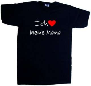 Ich Liebe Meine Mama T Shirt mit V Ausschnitt, Schwarz  