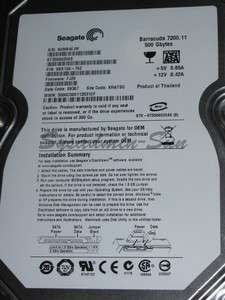 Seagate Barracuda 7200.11 500GB 8MB Cache Hard Drive ST3500820AS 