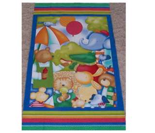 At the Park Animals Baby Wall/Quilt Top Panel Fabric Benartex  