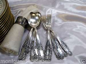 ANTIQUE FRENCH LOUIS XVI SILVER 12 PC SET SERVICE FOR 6  
