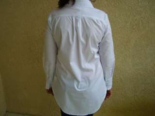 AZIZA White Cotton Social Dress Shirts Womens Size L  