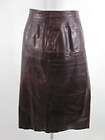   Distressed Leather Zip Up Straight Knee Length Pencil Skirt Sz M