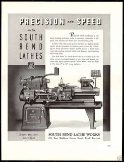 1940 South Bend Lathe Works S Series Vintage Print Ad  