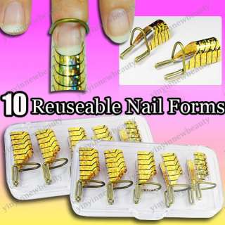 10 Gold Nagel Schablone Teflon in Box wendbar nail art  