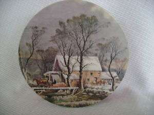 CURRIER AND IVES WINTER IN THE COUNTRY TIN  