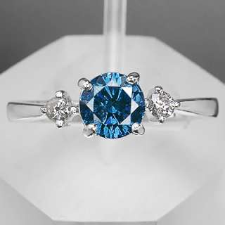 60 Ct Mesmerizing Blue & White Diamond Ring,14K Gold  