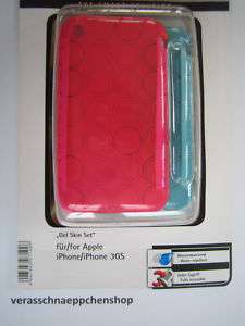 Silikon Cover Gel Skin pink/türkis für iPhone 3GS NEU  