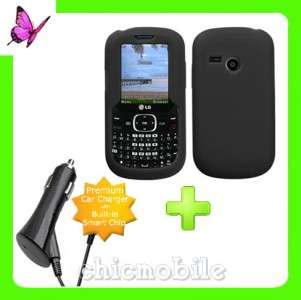 Charger + BLACK Gel Case Cover 4 Tracfone NET 10 LG501C  