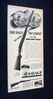 SAVAGE Stevens 530 Double Barrel Shotgun 1951 print Ad  