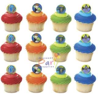 BEN 10 PARTY CUPCAKE CAKE RINGS DECORATIONS TOPPERS 12  