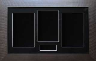 Large 3D Pewter Box Display & Photo Frame Black 4 mount  