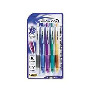 BIC® Velocity® Retractable Ballpoint Pen, Five Pack  