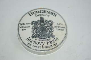 Burgesss Anchovy Paste Pot Lid  