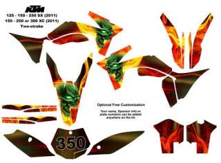 KTM SX XC 125 150 250 300 2011 Graphic Decal Kit 6666N  