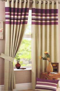 TAILOR MADE HARVARD LINED EYELET CURTAINS 66x72 PURPLE  
