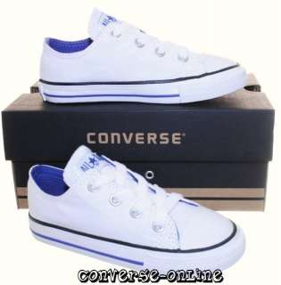 KIDS* CONVERSE All Star WHITE & BLUE Trainers UK SIZE 8  