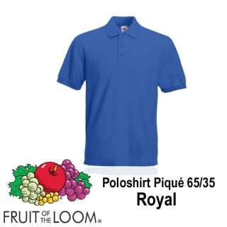 FRUIT OF THE LOOM Polo Shirt Piqué 65/35 S M L XXL XXXL  
