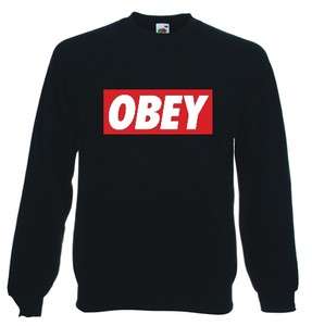 OBEY Stussy Graffiti BLACK Sweatshirt Sweater Jumper S M L XL NEXT DAY 