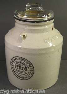 Early 1900s One Gallon Stoneware BOWKERS PYROX Poison Jug, Original 