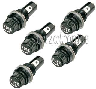 5mm x 20mm Fuse Holders (Panel Mount)   Value pack of 5  