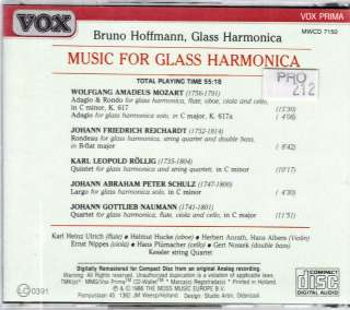 BRUNO HOFFMAN MOZART Music for glass harmonica CD VOX 1986 NM en 