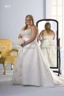 White/Ivory Sweetheart A Line Full Length Custom New Plus Size Wedding 