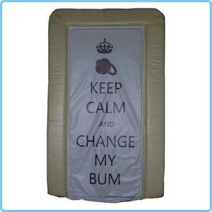 KEEP CALM & CHANGE MY BUM   Deluxe Padded Changing Mat   Cream  