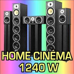   5 ENCEINTES HOME CINÉMA 1240 WATTS 5.1 AC3 VIDEO HIFI N