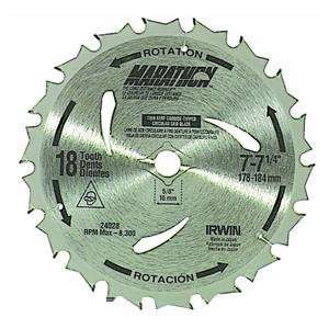  IRWIN INDUSTRIAL TOOL CO #24028 7 1/4 18T Carb Blade 