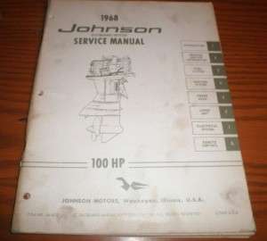 1968 johnson evinrude outboard service manual 100 hp  