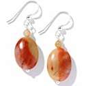 Jay King Sunset Red Stone Sterling Silver Drop Earrings 