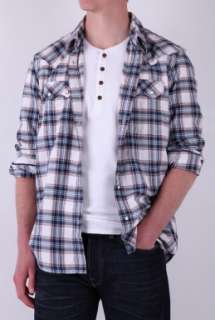 Blue Plaid Check Sawtooth Roots Shirt by Levis   Blue   Buy Shirts 