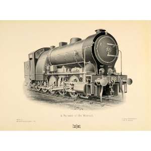  1905 Print Antique British Locomotive 20 Train Engine Vintage 