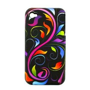  APPLE iPhone 4 / 4S CASE COVER 2 IN 1 HYBRID FUSION SWIRL 