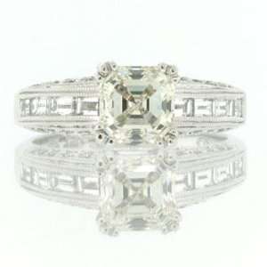  2.49ct Asscher Cut Diamond Engagement Anniversary Ring 