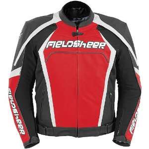   Mens Leather Street Bike Racing Motorcycle Jacket   Red/Black / Small