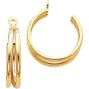    14K Yellow Gold Double Hoop Earring Jackets Jewelry A Jewelry
