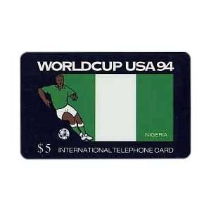 Collectible Phone Card $5. World Cup USA 94 Soccer   Nigeria Flag 