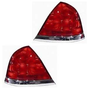 1999 2010 Ford Crown Victoria with Chrome Trim Taillight Taillamp (Two 