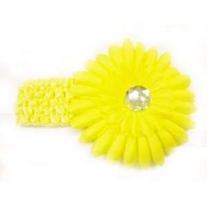   Headband With 4 Large Gerbera Daisy Flower Hair Clip For Baby Girls