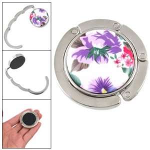   Magnetic Floral Printed Round Shape Metal Handbag Hook