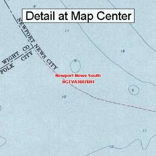 USGS Topographic Quadrangle Map   Newport News South, Virginia (Folded 