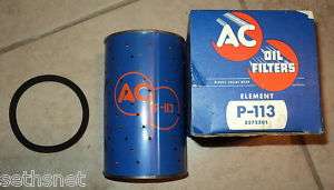 NOS AC Oil Filter P113 Chevy / GMC 1936 1941  