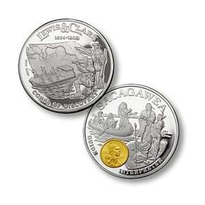 LEWIS & CLARK   3 1/2 INCH   12 OZ SILVER PROOF   COMMEMMORATIVE COIN