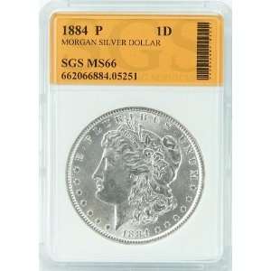  1884 P MS66 Morgan Silver Dollar SGS Graded Everything 