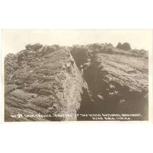 1930s Vintage Postcard Lava Crevice   Craters of the Moon National 