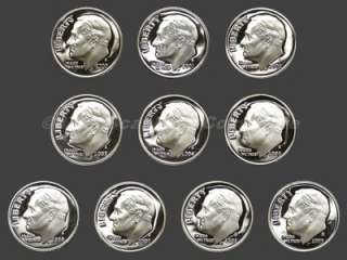 Decade of Proof Roosevelt Dimes 2000 2009 (10 Coins)  